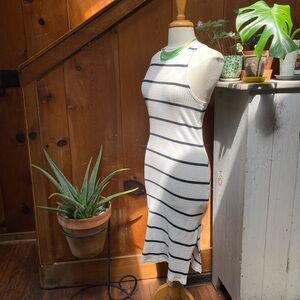 Sanctuary Knit Ribbed Tank Top Striped Midi Dress